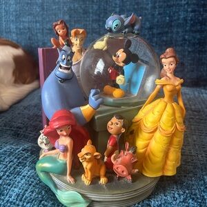 Disney Store Disney Through the Years Vol 2 Snow Globe, Music Box, and Book End.